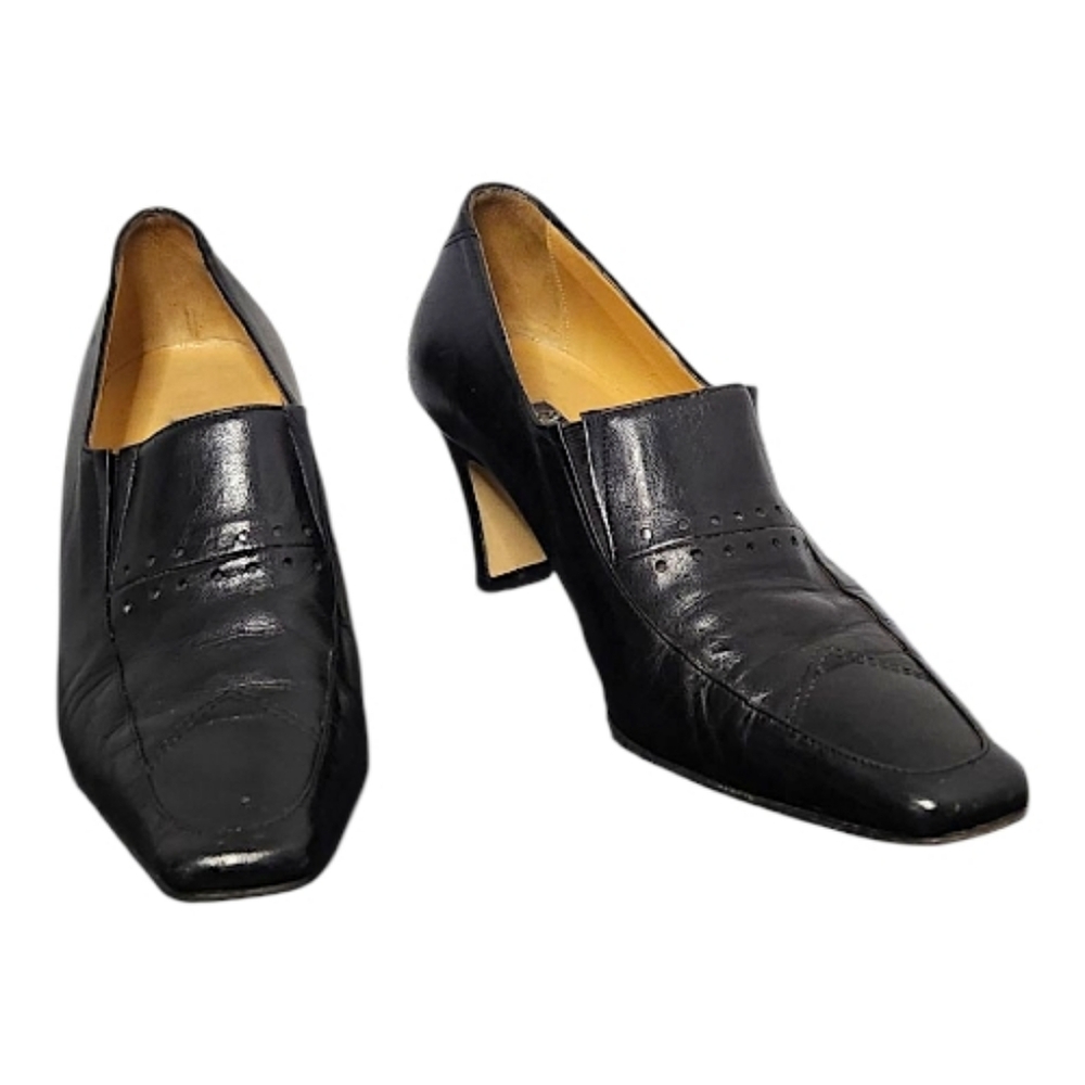 Menstor - true leather, chic vintage loafer heel - handmade in Italy - Size 5